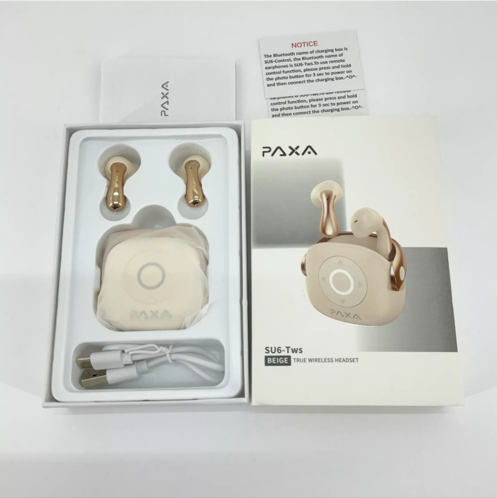 PAXA SU6 Remote Control Case Earbuds Noise Cancellation Voice Assistant